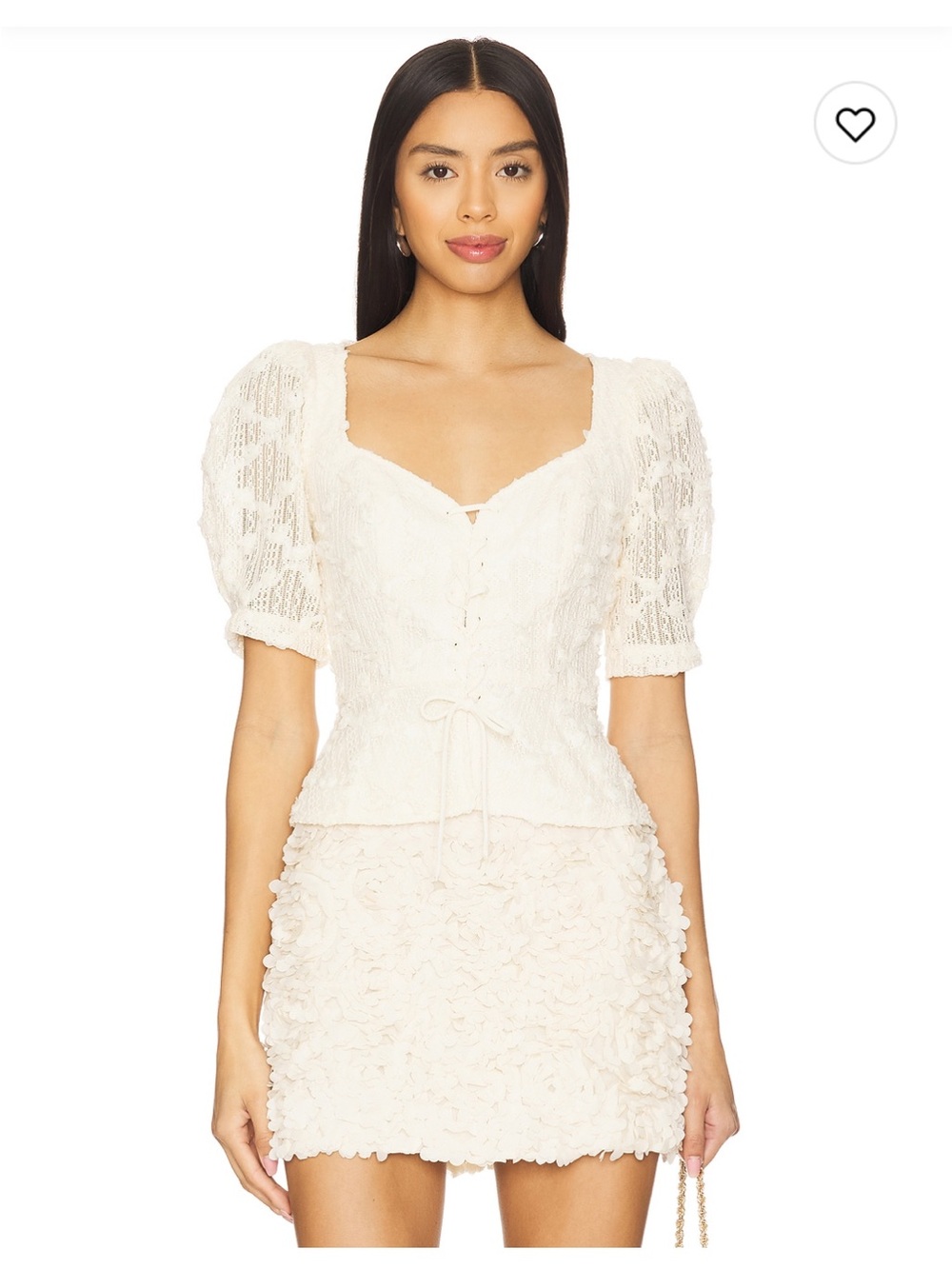 Astr Cream Knit Top size large with Subtle Texture and Skirt size medium